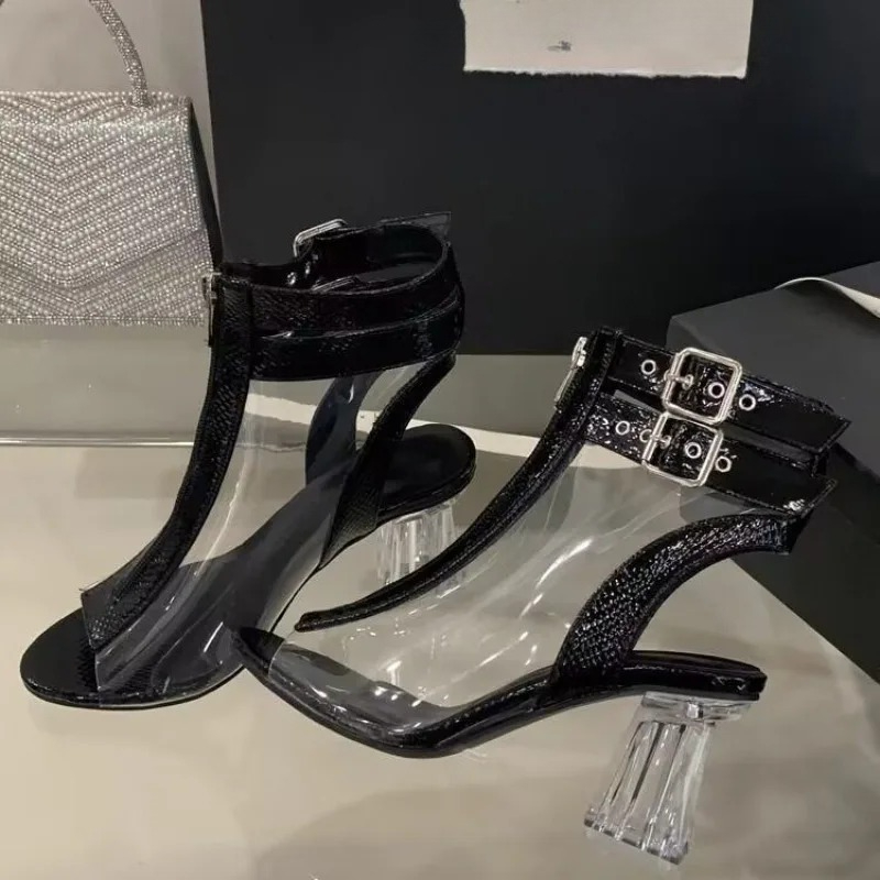 Crystal Heel Zip Sandals Summe - مراجعة Fashion Women Belt وسعره