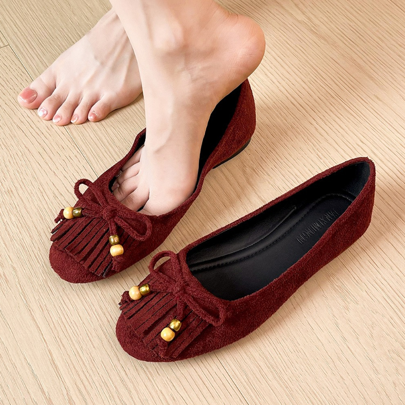 Retro Tassel Flats Women Fashi - مراجعة Women'S Fashion Brands وسعره